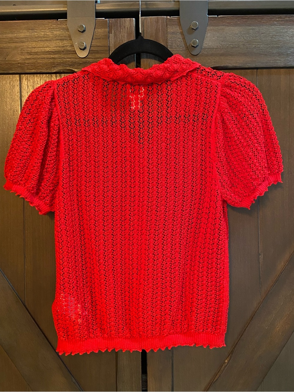 Gap X Doen Linen Blend Pointelle Short Sleeve Cardigan - Picture 4 of 6